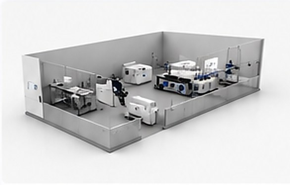 Connected production line layout