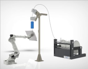 Filament winding machine for M-TOW